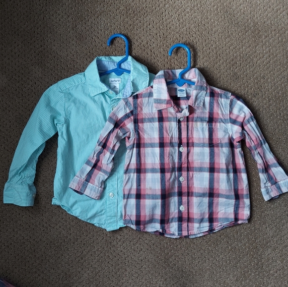 Lot of 2T Toddler Boy Button-Up Long Sleeve Dress Shirts|Guess|Old Navy|Carters - Picture 5 of 8